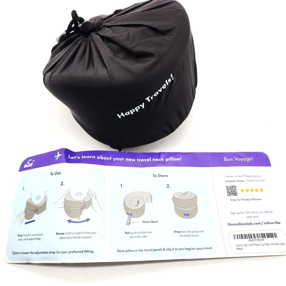 C Cushion Lab Travel‎ Pillow for Neck Chin Support Airplane Car Large
